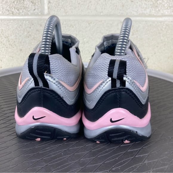 Nike Gray and Pink Athletic Shoes with Distinctive Lacing - Picture 7 of 7